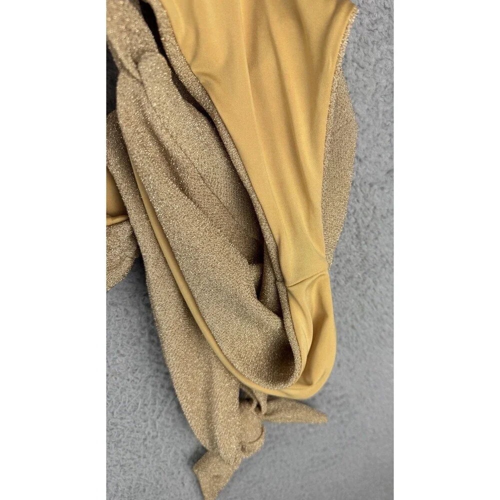 Beach Riot Gold Metallic Bikini Set  Grace Tie Front Top (M) & Claire Bottom (S)